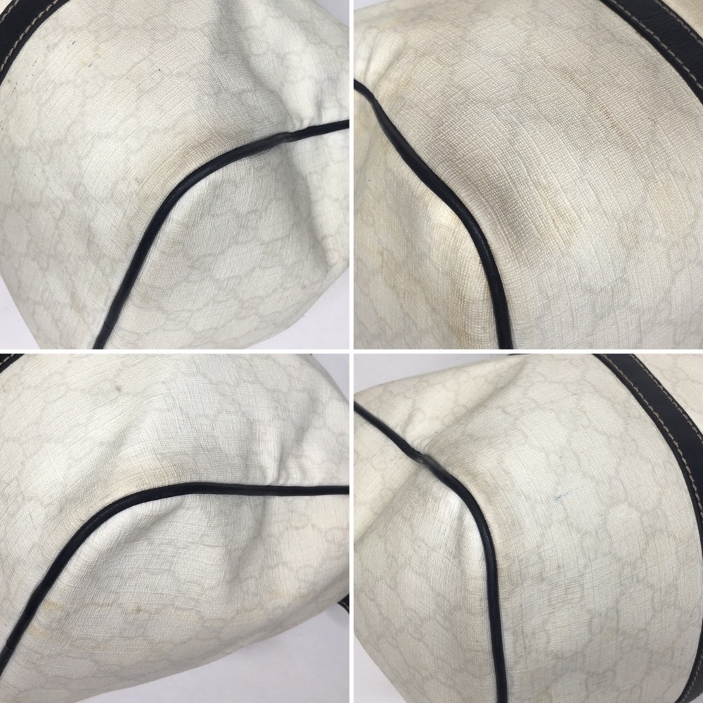 Authentic Gucci white Boston satchel bag coated canvas - Picture 16 of 16